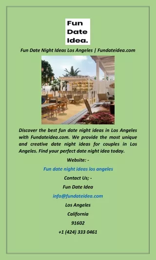 Fun Date Night Ideas Los Angeles  Fundateidea