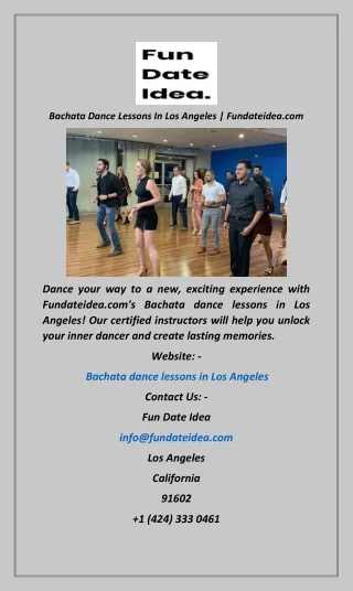 Bachata Dance Lessons In Los Angeles  Fundateidea