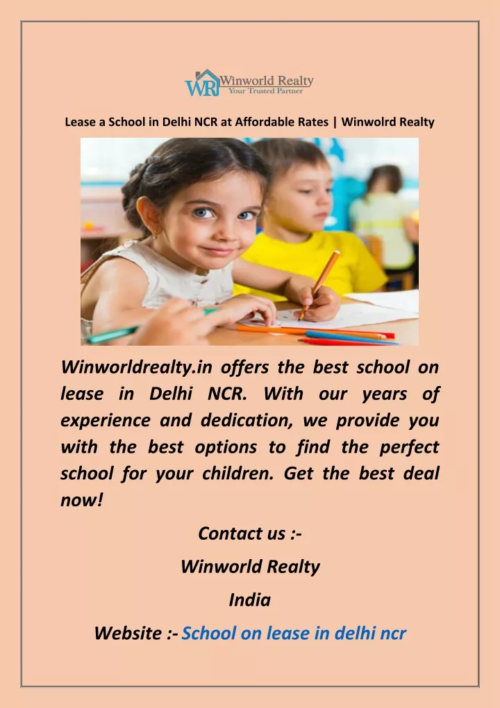 lease a school in delhi ncr at affordable rates