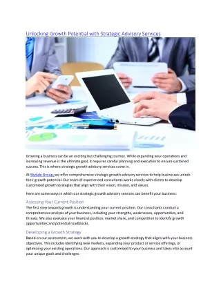 unlocking growth potential with strategic