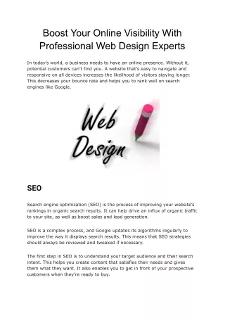 Boost Your Online Visibility With Professional Web Design Experts
