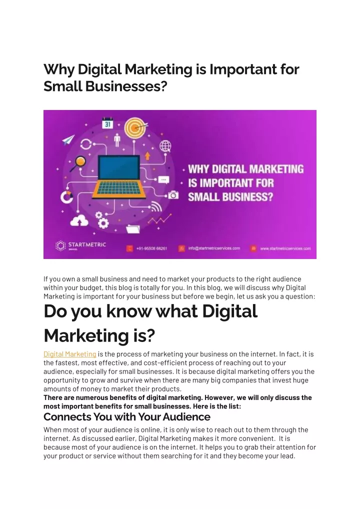 why digital marketing is important for small