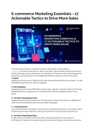 e commerce marketing essentials 17 actionable