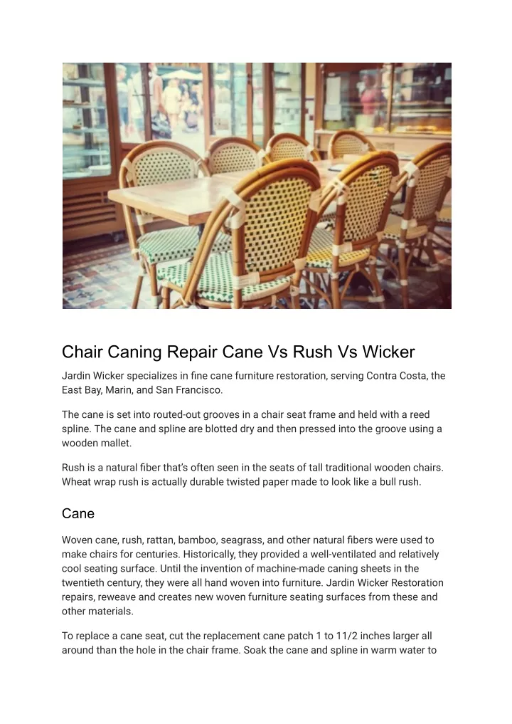 chair caning repair cane vs rush vs wicker