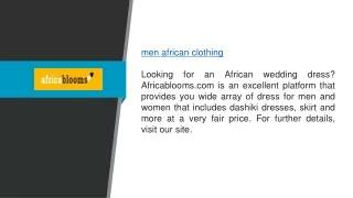 Men African Clothing  Africablooms.com