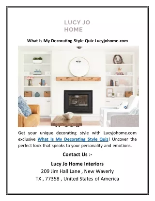 What Is My Decorating Style Quiz Lucyjohome