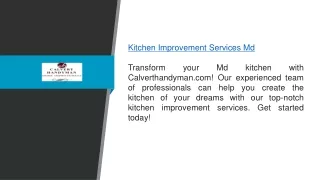 Kitchen Improvement Services Md  Calverthandyman.com