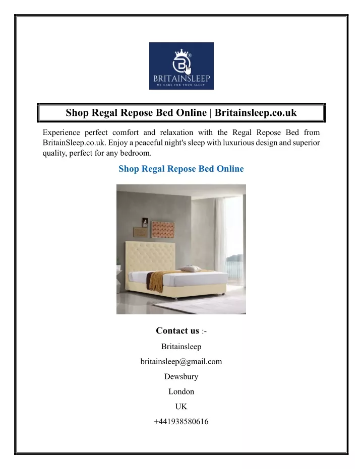 shop regal repose bed online britainsleep co uk