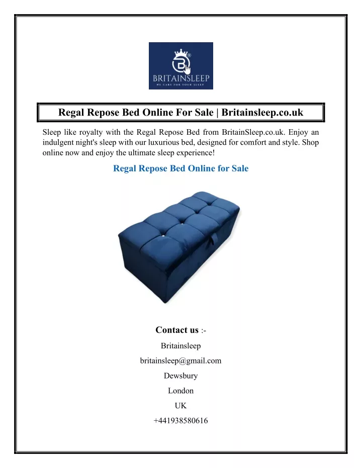 regal repose bed online for sale britainsleep