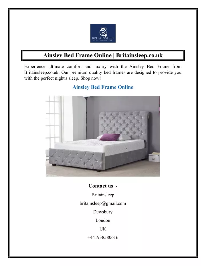 ainsley bed frame online britainsleep co uk