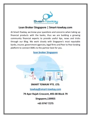 Loan Broker Singapore | Smart-towkay.com