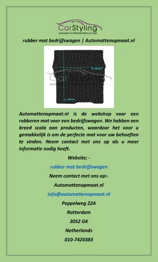 rubber mat bedrijfswagen  Automattenopmaat.nl