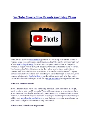 YouTube Shorts How Brands Are Using Them