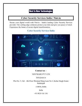 cyber security services india nint in