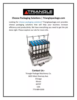 Cheese Packaging Solutions Trianglepackage