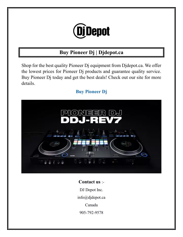 buy pioneer dj djdepot ca