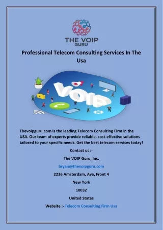 professional telecom consulting services