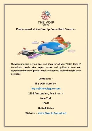 professional voice over ip consultant services