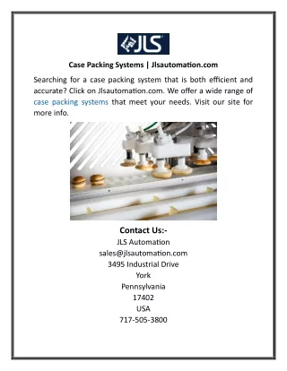 case packing systems jlsautomation com