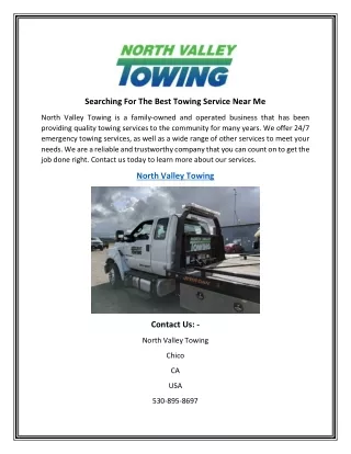 Searching For The Best Towing Service Near Me