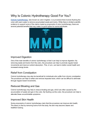 Why Is Colonic Hydrotherapy Good For You (1)