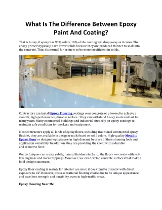 What Is The Difference Between Epoxy Painting And Coating