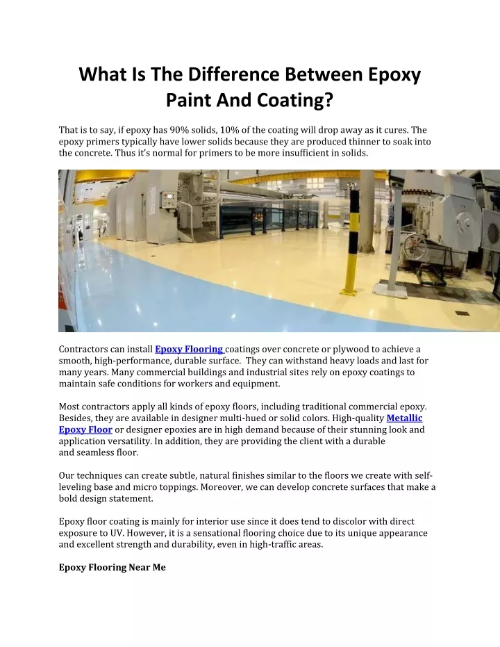 what is the difference between epoxy paint