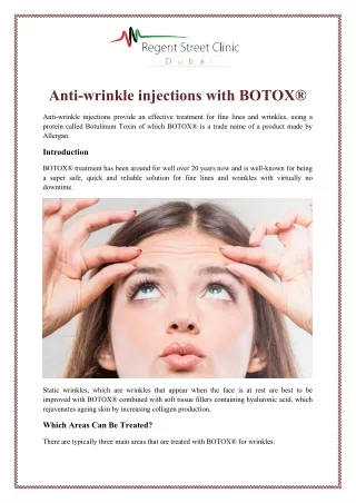 Anti-wrinkle injections with BOTOX®