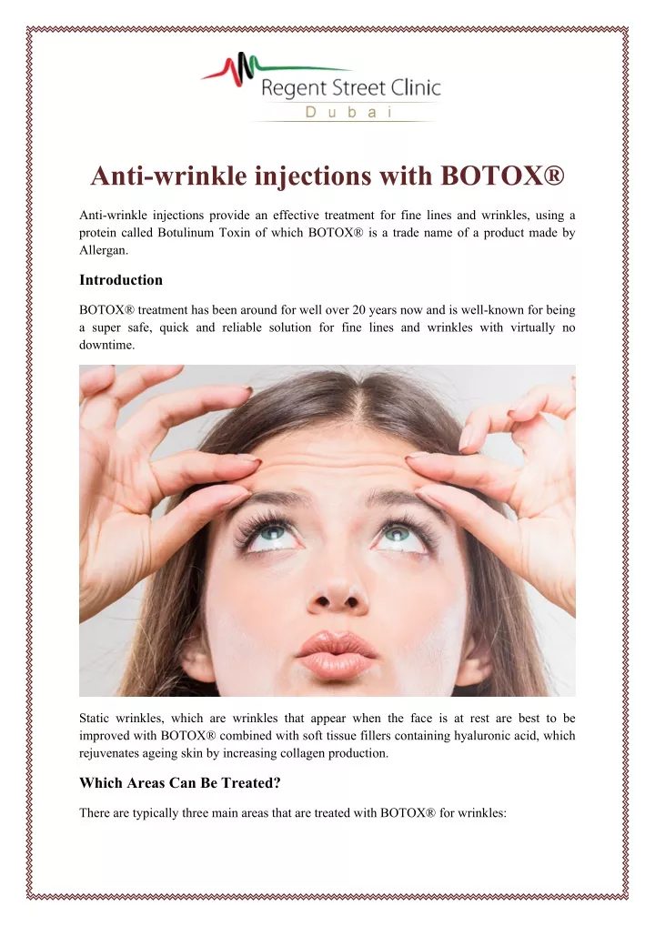 anti wrinkle injections with botox