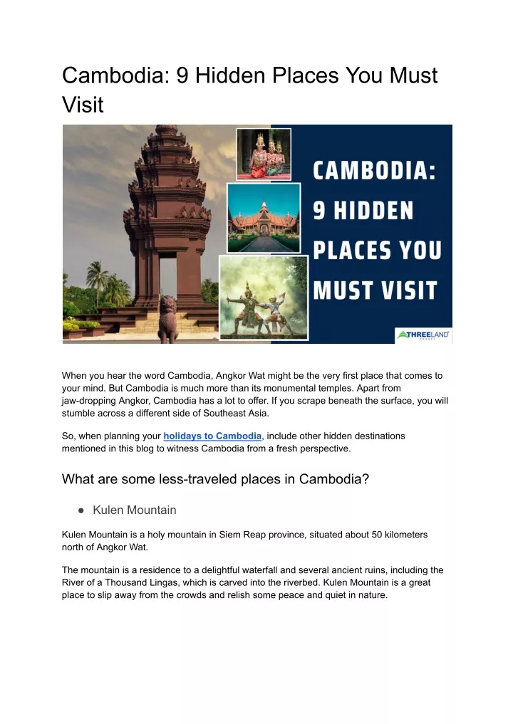 cambodia 9 hidden places you must visit