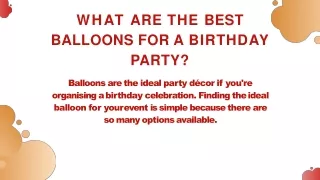 What Are The Best Balloons For A Birthday Party?
