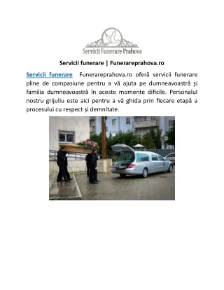 Servicii funerare | Funerareprahova.ro