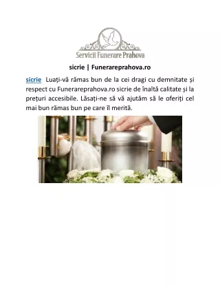 sicrie | Funerareprahova.ro