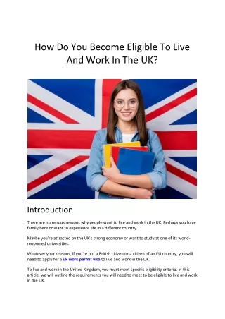 how do you become eligible to live and work