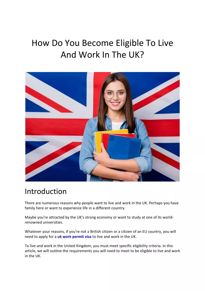 how do you become eligible to live and work