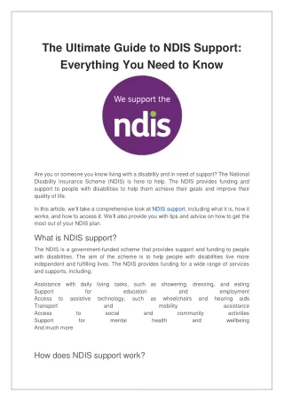 the ultimate guide to ndis support everything