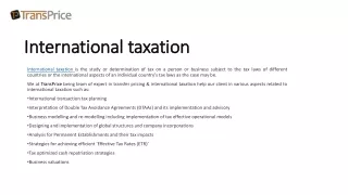 international taxation international taxation