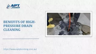benefits of high pressure drain cleaning