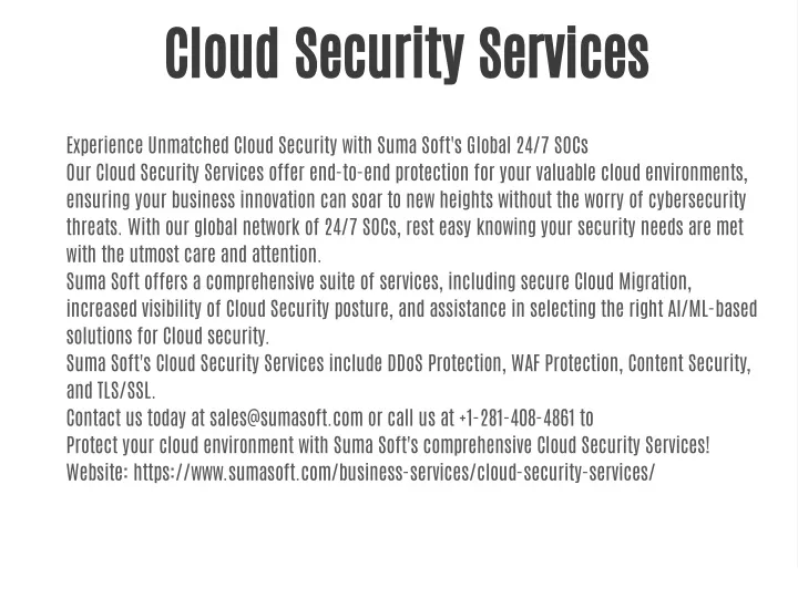 cloud security services