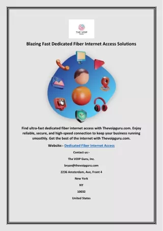 blazing fast dedicated fiber internet access