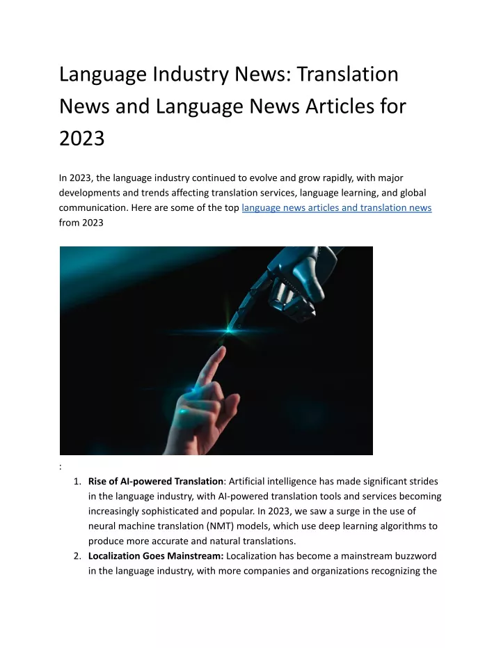 language industry news translation news