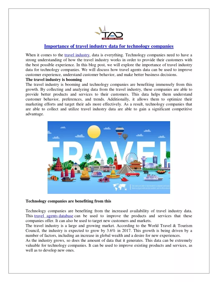 importance of travel industry data for technology