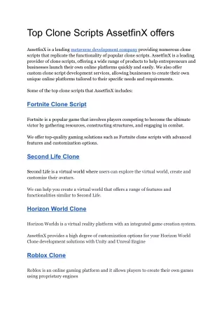 top clone scripts assetfinx offers