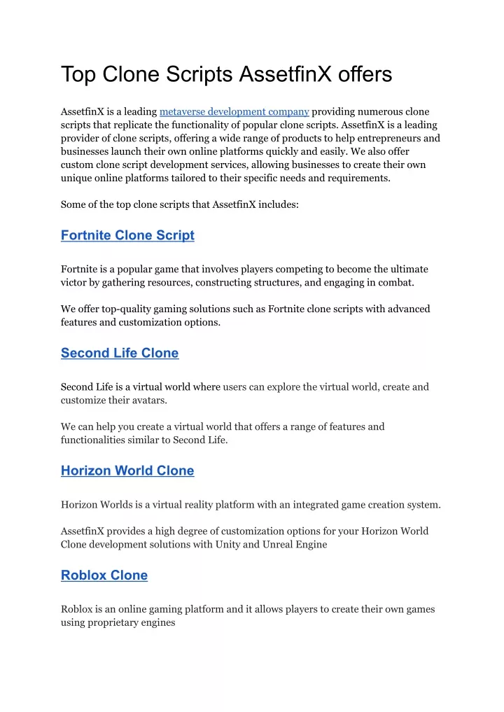 top clone scripts assetfinx offers