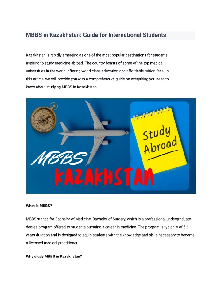 mbbs in kazakhstan guide for international