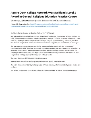 aquire open college network west midlands level