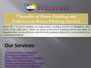7 Benefits of Home Painting and Professional House Painting Services