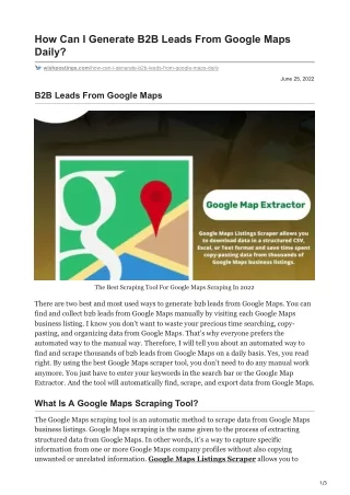 how can i generate b2b leads from google maps