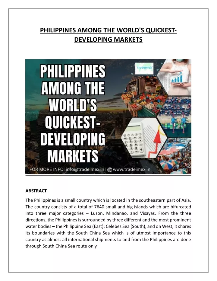 philippines among the world s quickest developing