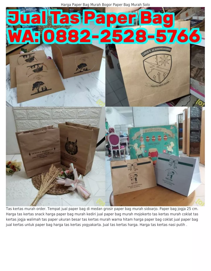 harga paper bag murah bogor paper bag murah solo